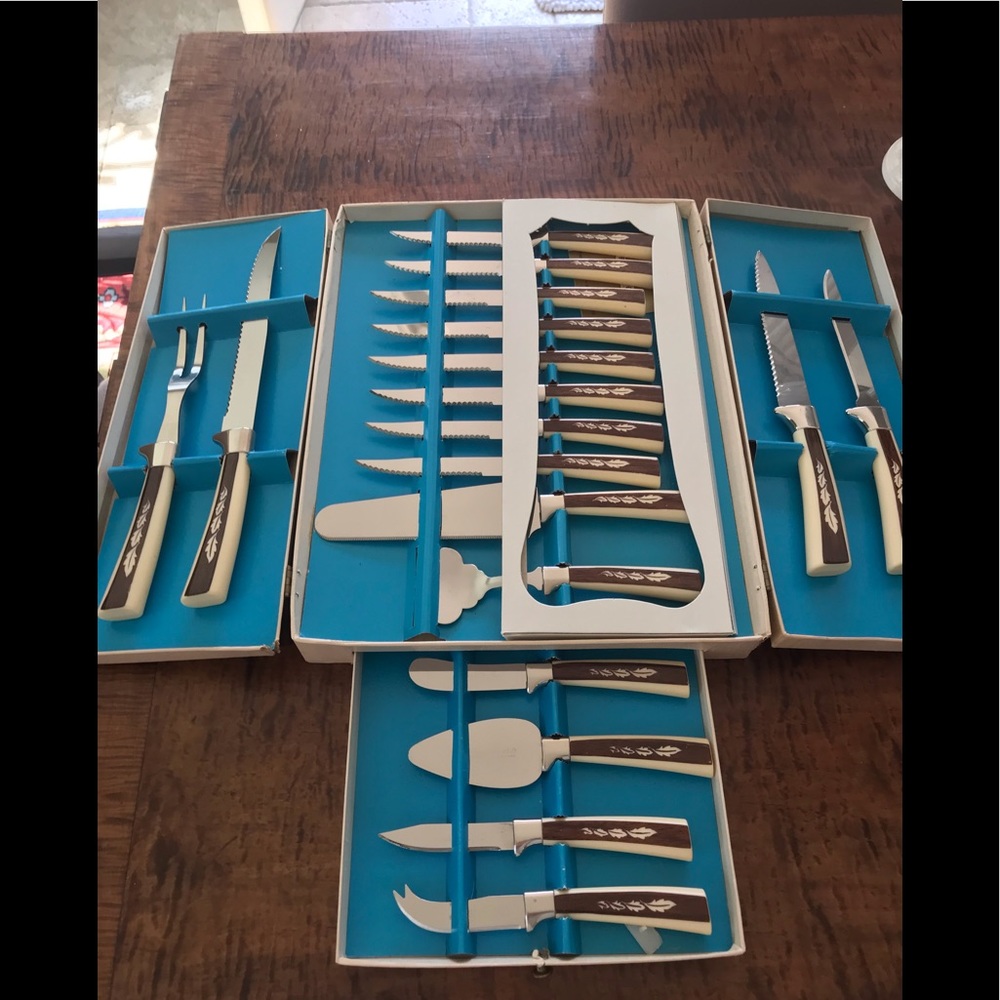 Antique knife and serving utensils set
